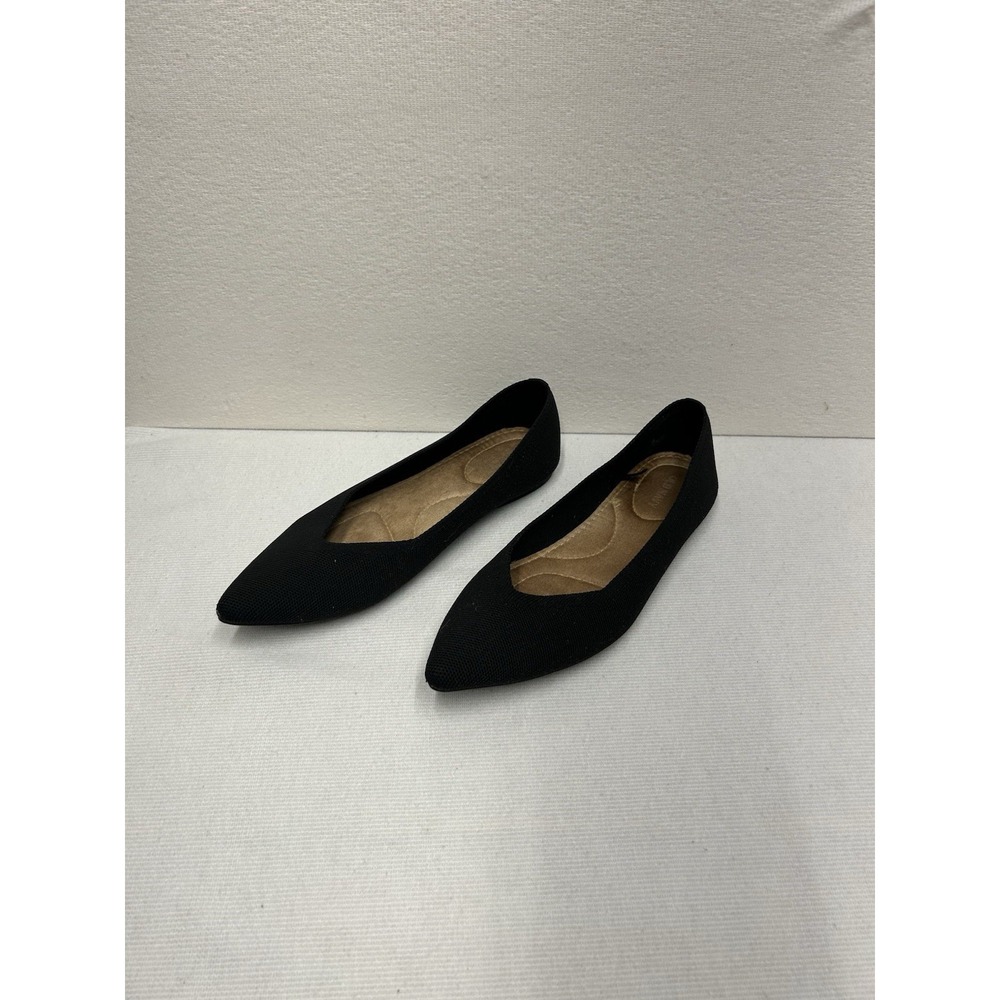 OLD NAVY Women's Pointed Toe Slip-On Ballet Flats Black Fabric Knit Pair Size 8